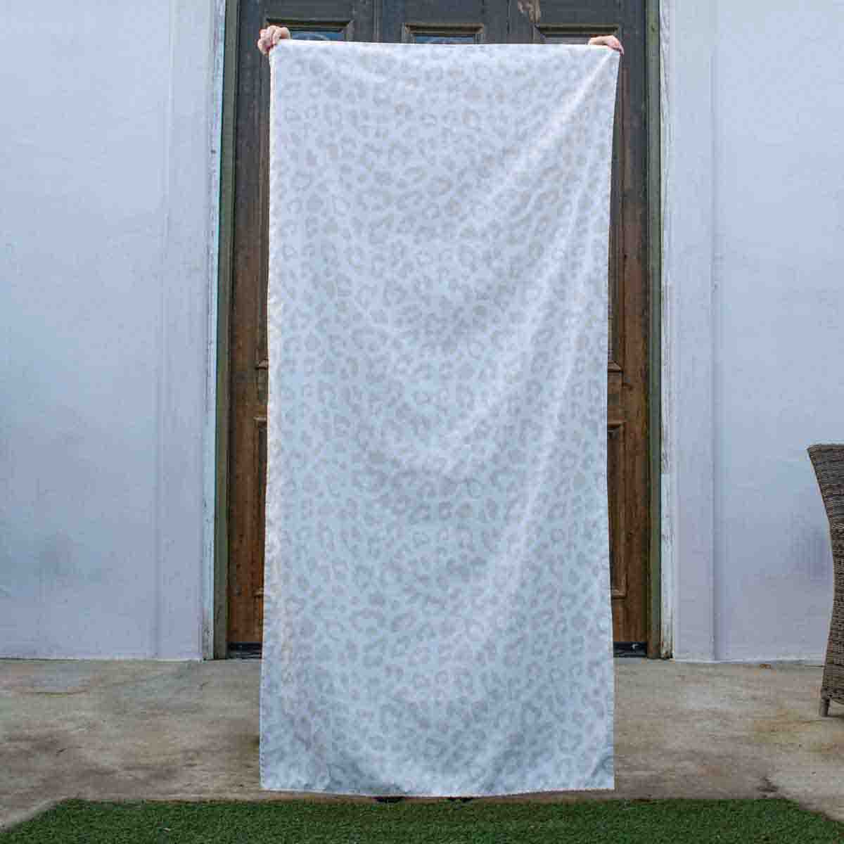 Leopard Beach Towel Shell-White