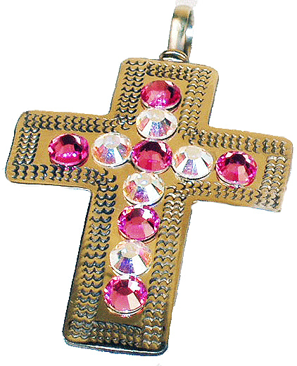 Small Cross Pendant #1 Pink