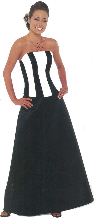 Jody Black-White Prom Dress Size 15/16