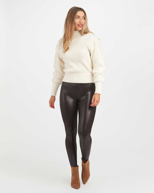 Faux Leather Croc Shine Legging