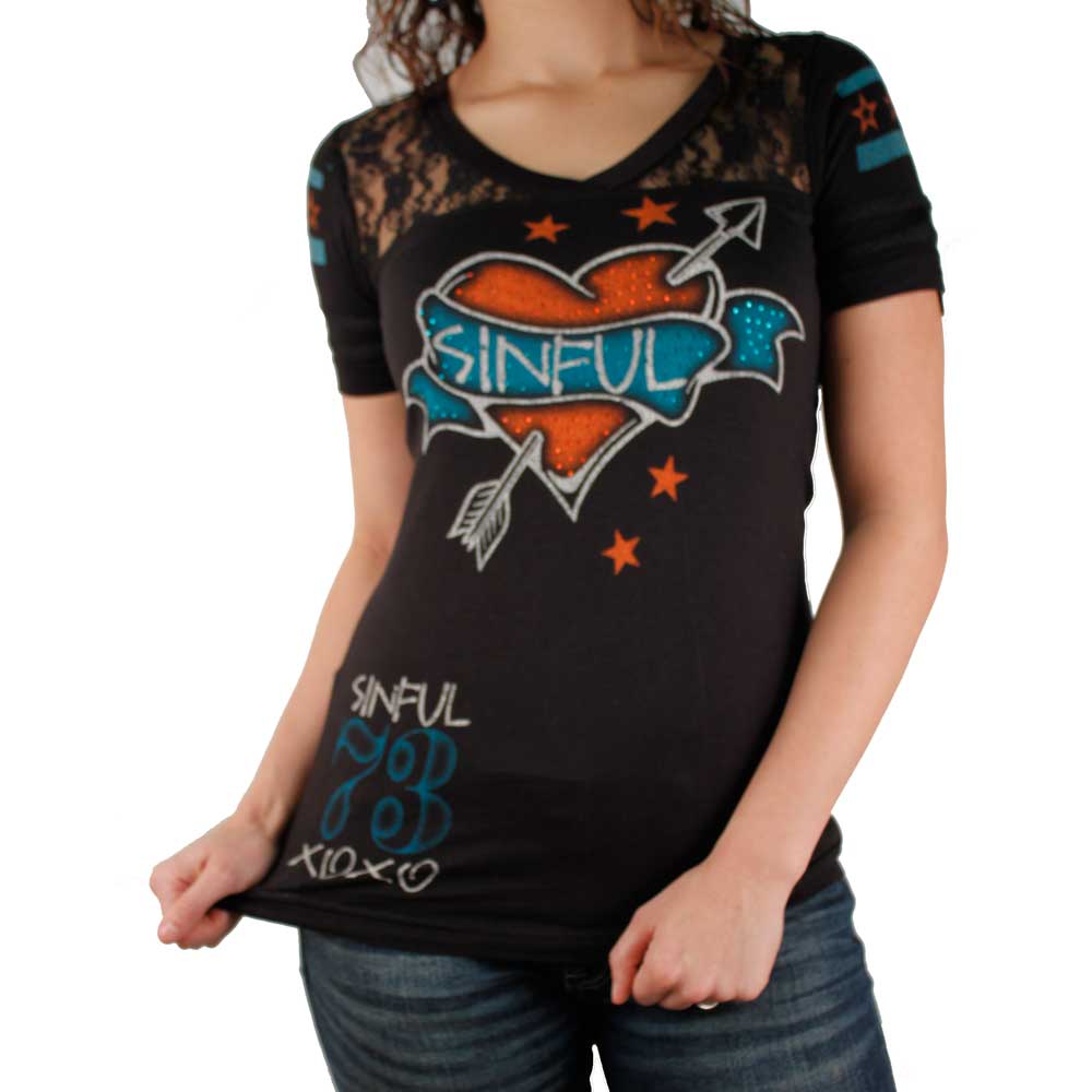 Sinful T-Shirt S2276 Black