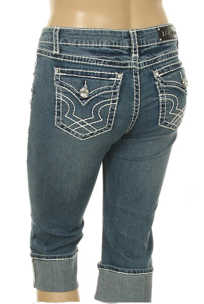 LA Idol Capris 1108CP Med Blue
