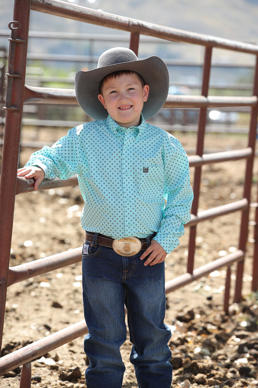 Boys Cinch Shirt LS Light Blue