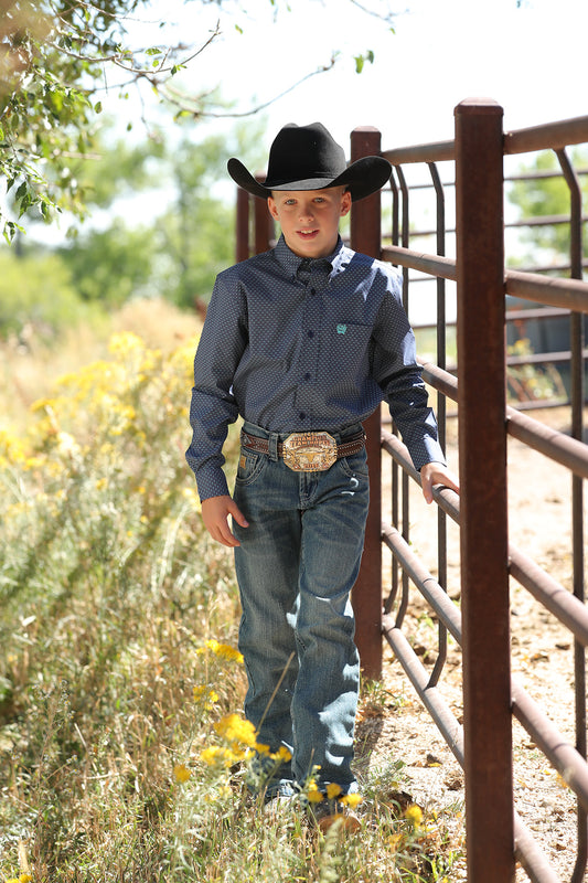 Boys Cinch Shirt LS Blue