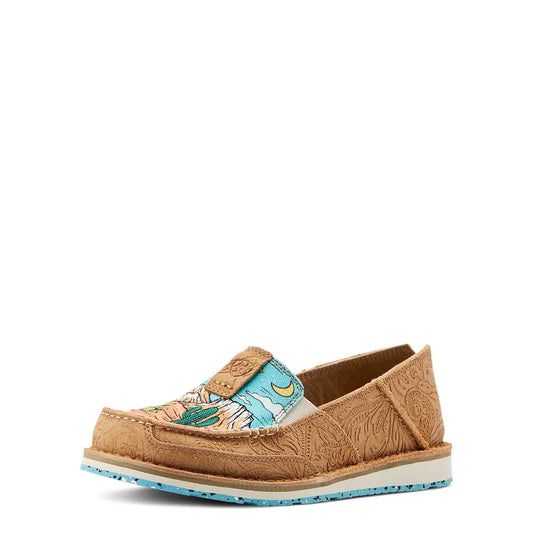 Ariat Womens Cruiser Tan Suede Embossed Arizona Skies
