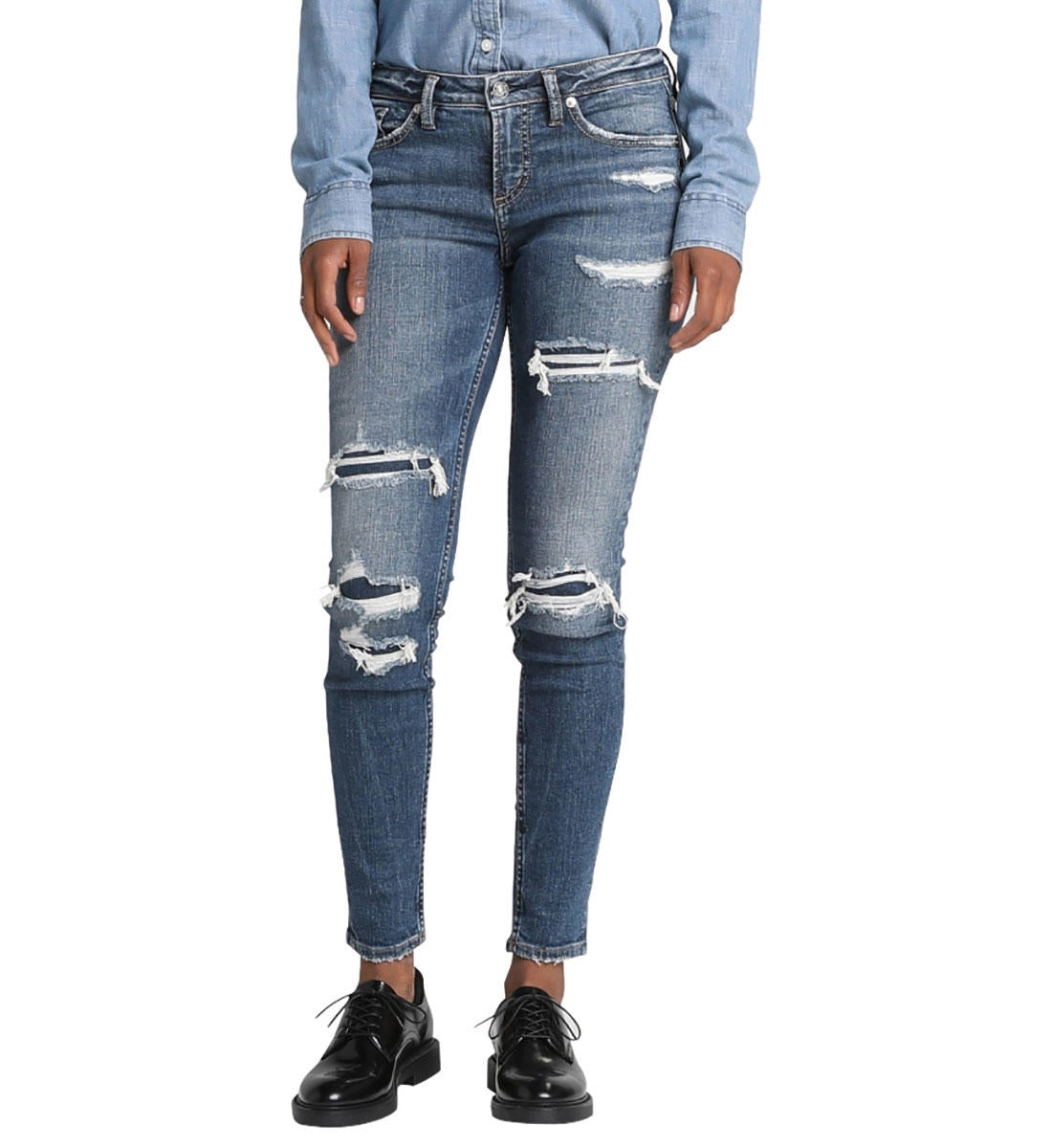 Silver Jeans Aiko Skinny Rip and Repair