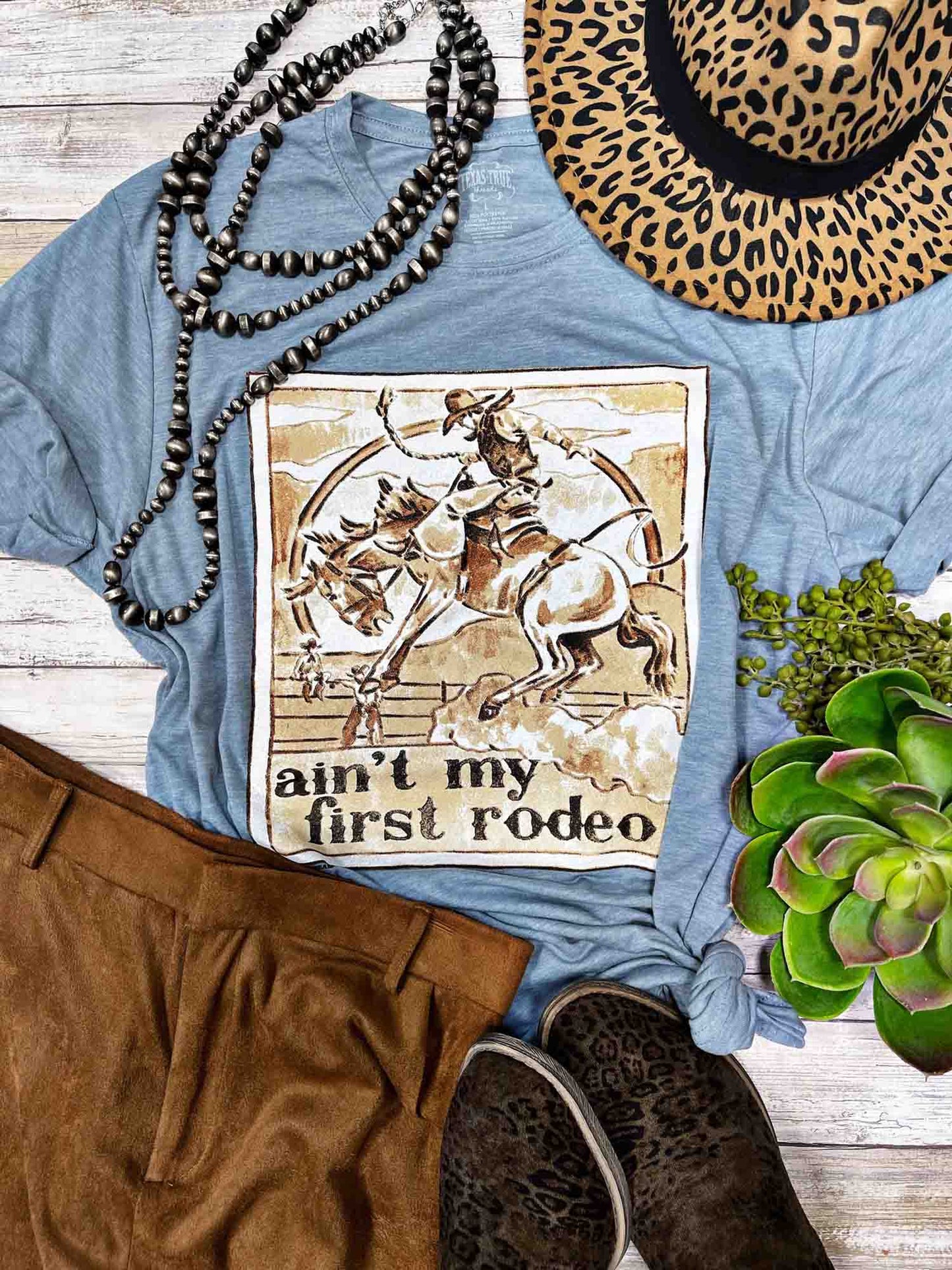 Ain't My First Rodeo Tee Denim