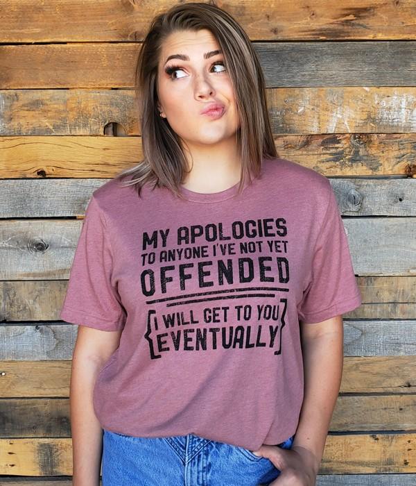 Apologies Tee Vintage Mauve