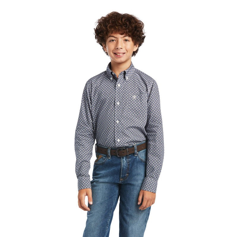 Boys Bo Shirt LSL Carbon Blue