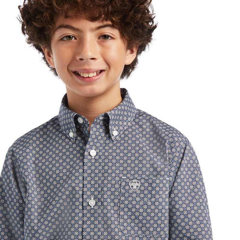 Boys Bo Shirt LSL Carbon Blue