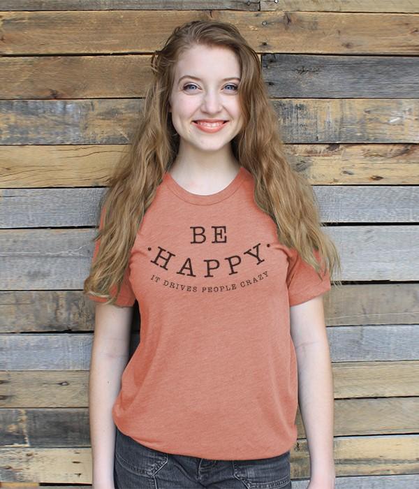 Be Happy Tee Vintage Sunset