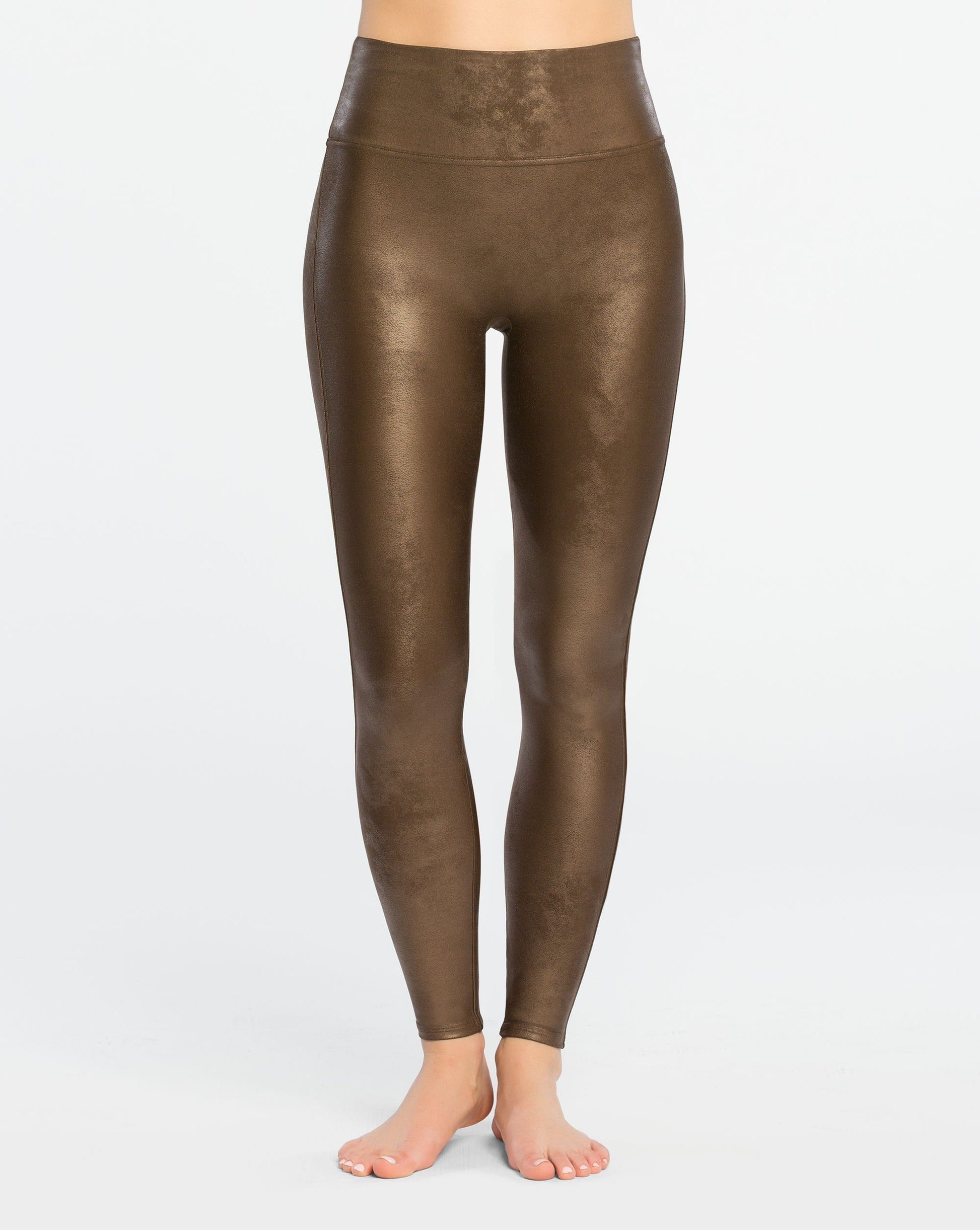 Spanx Faux Leather Leggings Bronze Metallic