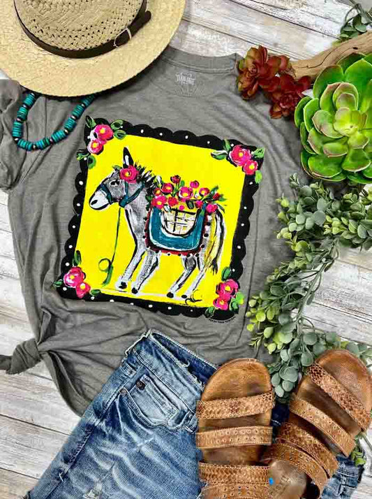 Callie Hand Painted Burro Tee