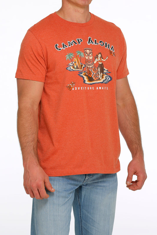 Cinch Mens Graphic Tee Orange