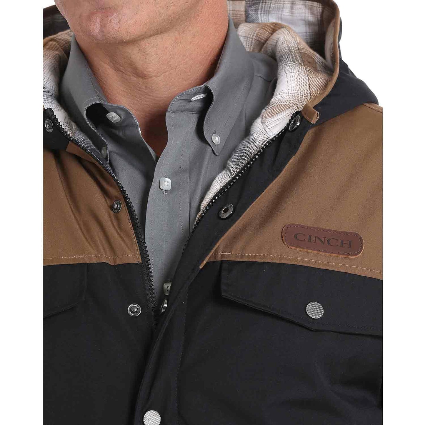 Cinch Canvas Barn Coat in Black and Tan