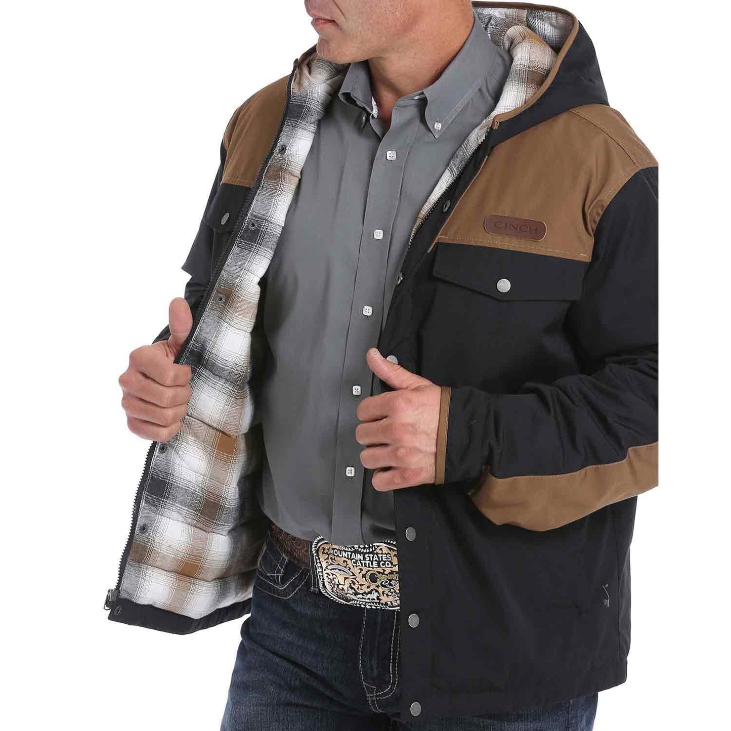 Cinch Canvas Barn Coat in Black and Tan