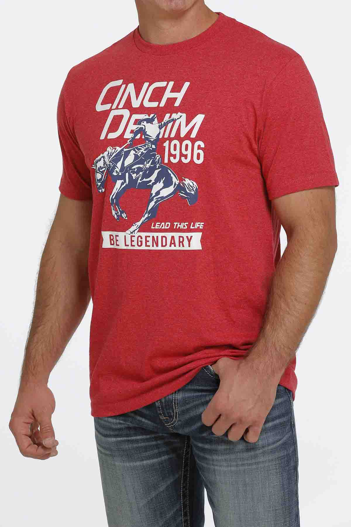 Cinch Mens TShirt Script Red