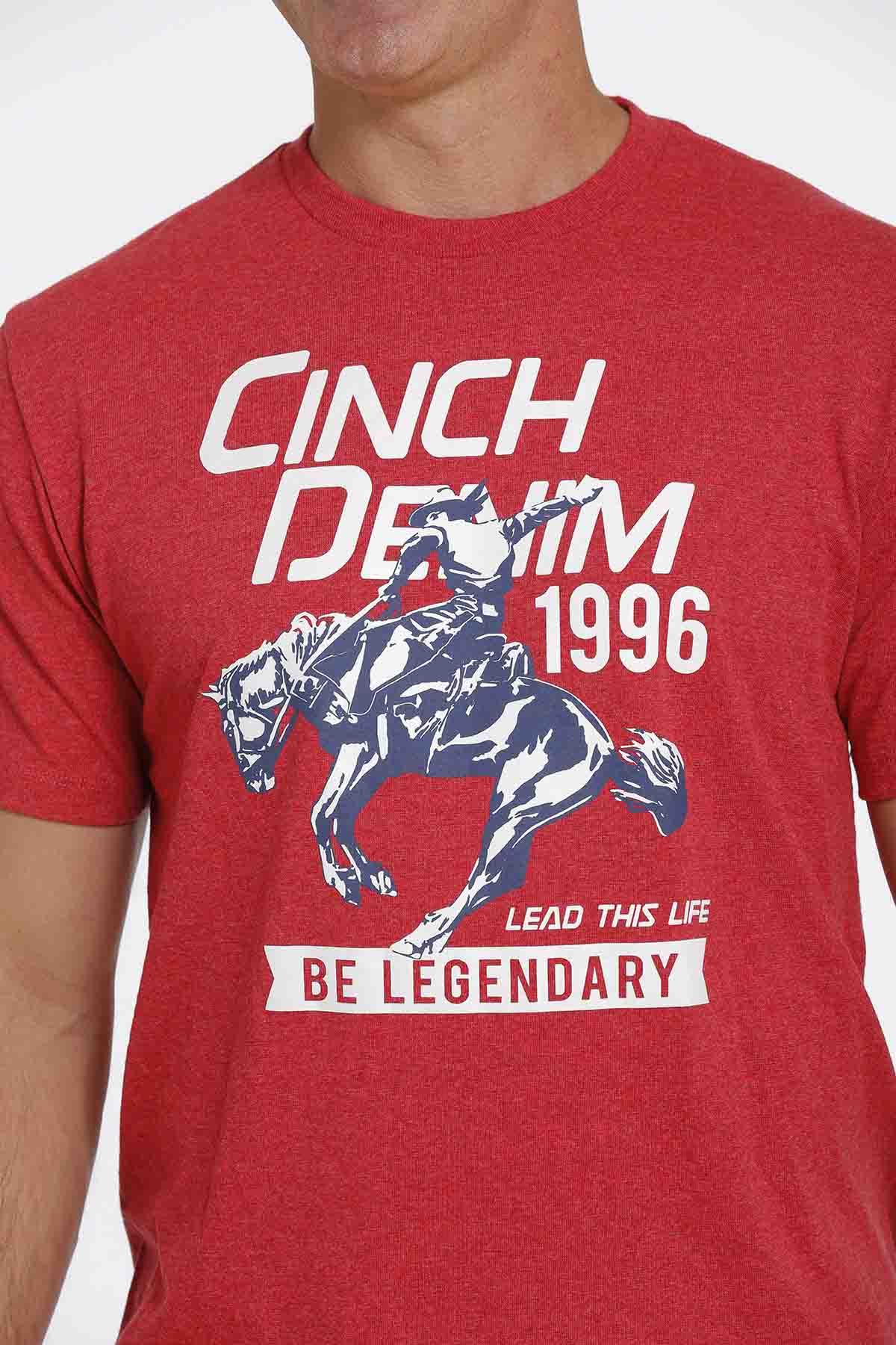 Cinch Mens TShirt Script Red