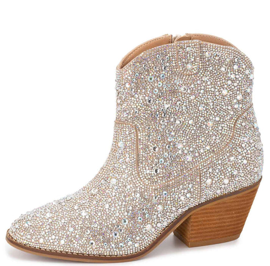 Corkys Shine Bright Booties Clear Rhinestones