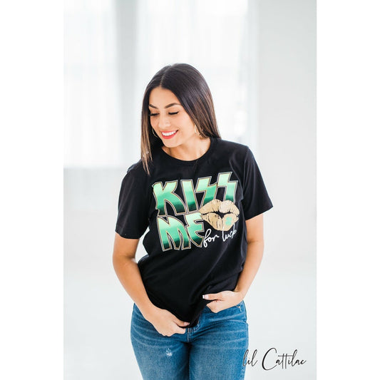 Kiss Me for Luck Tee Black