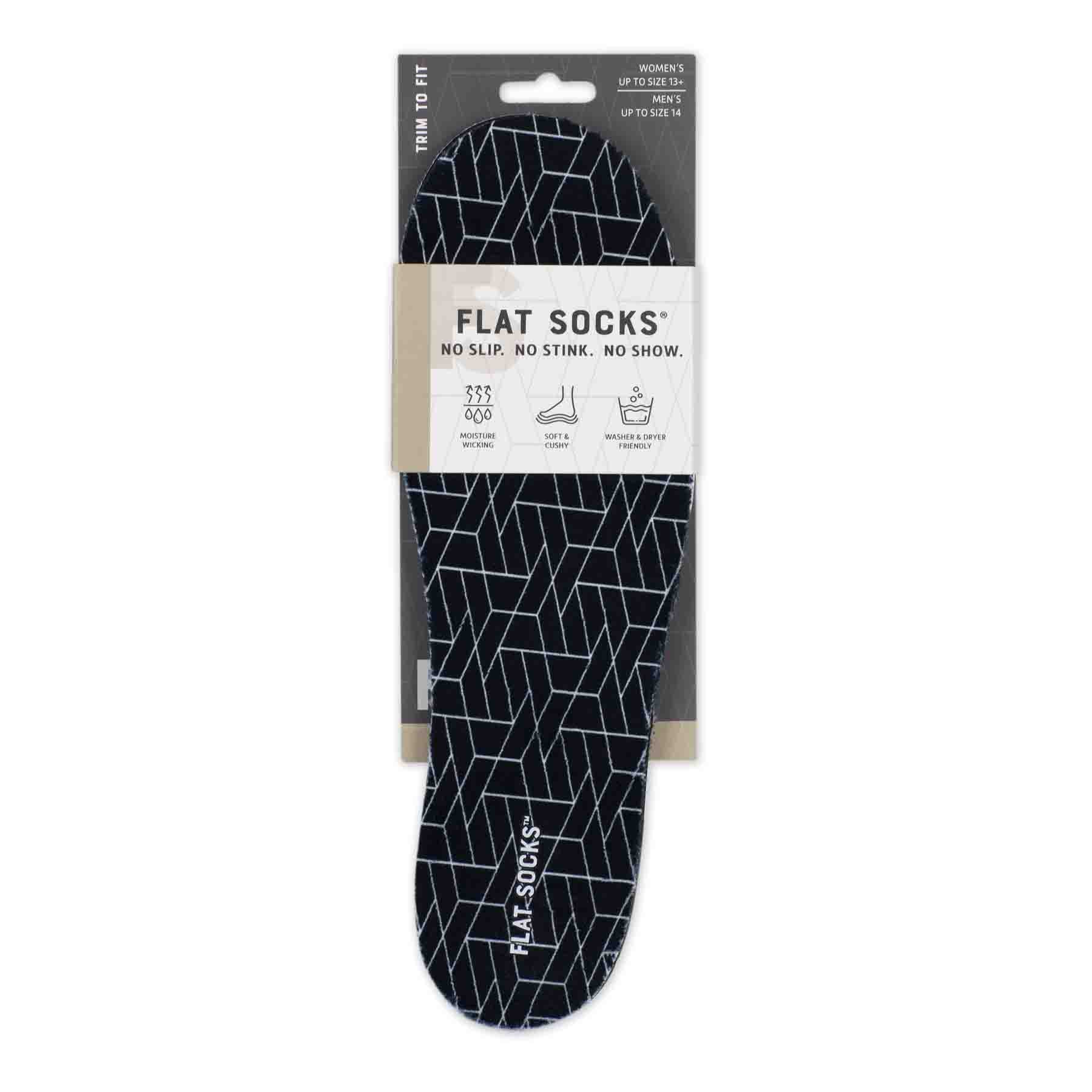 Black Print Flat Socks