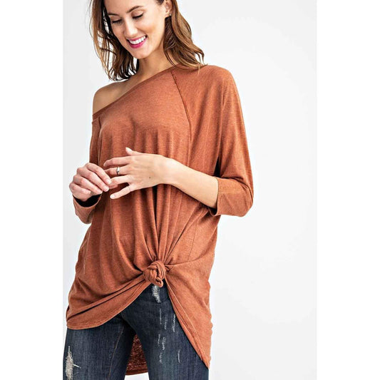 Mineral Wash Solid Dolman Top +