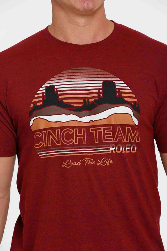 Cinch Mens Tee Heather Red