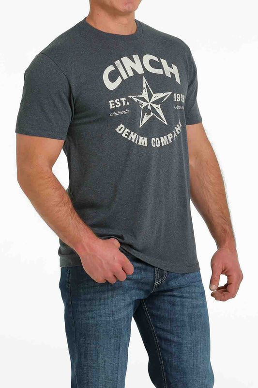 Cinch Mens Tee Script H. Navy