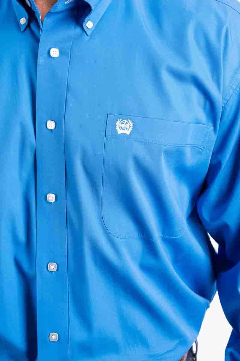 Cinch LSL Solid BD Shirt Blue