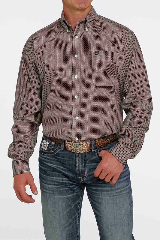 Cinch LSL Button-Down Shirt Print Cream