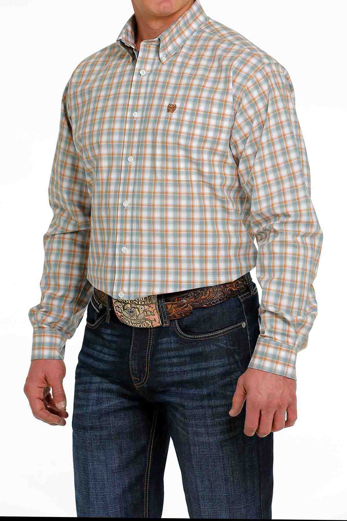 Cinch Long Sleeve Button Down Teal