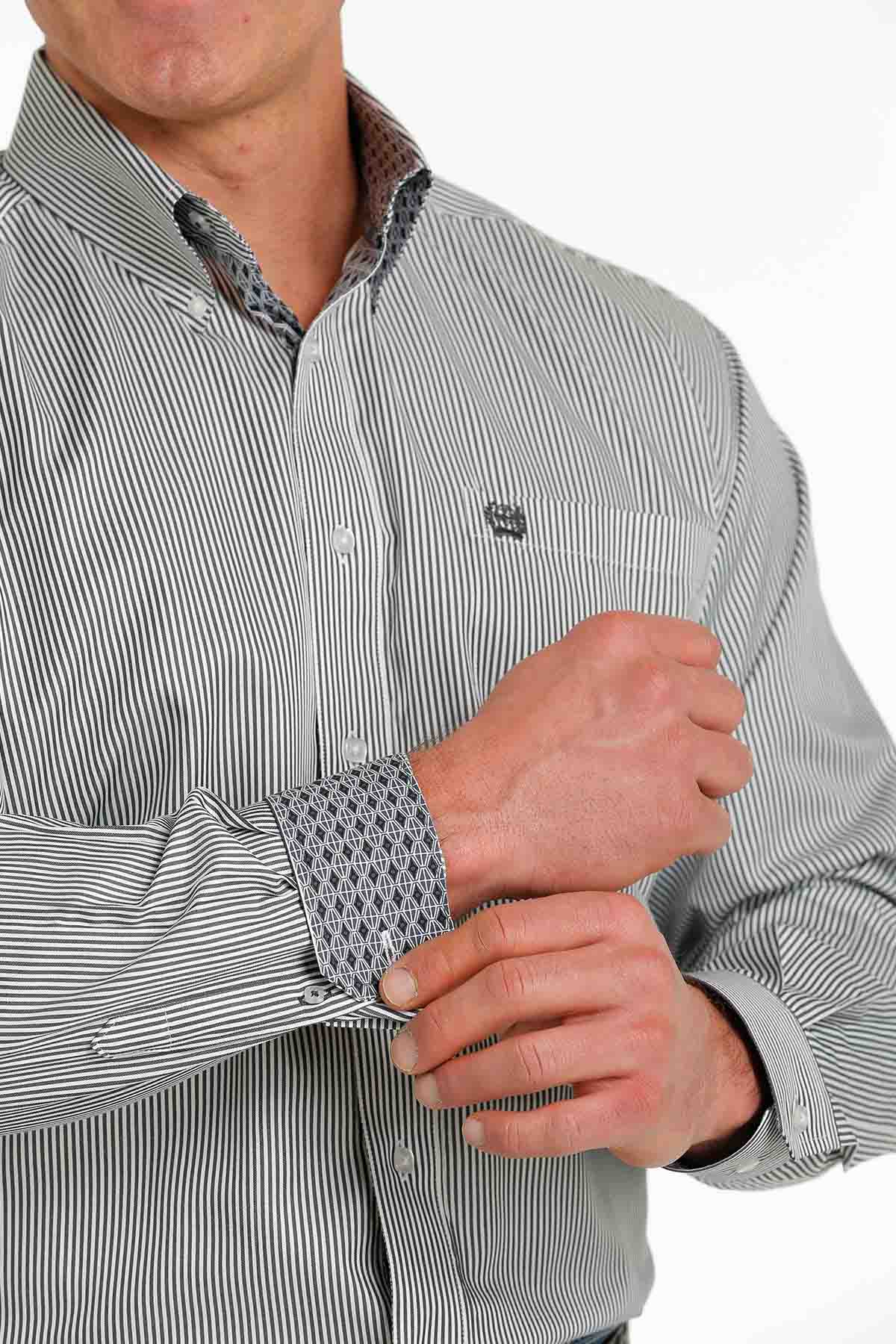 Cinch LSL BD Stripe Gray