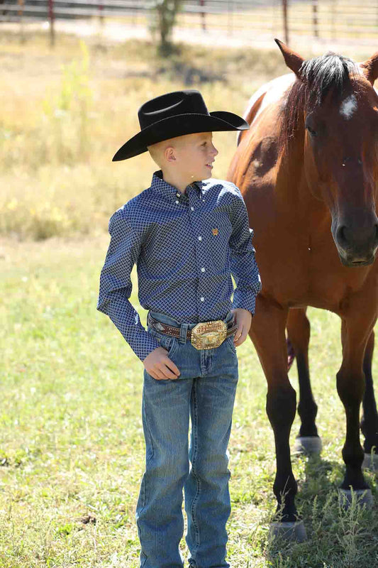 Boys Cinch Shirt LSL Royal