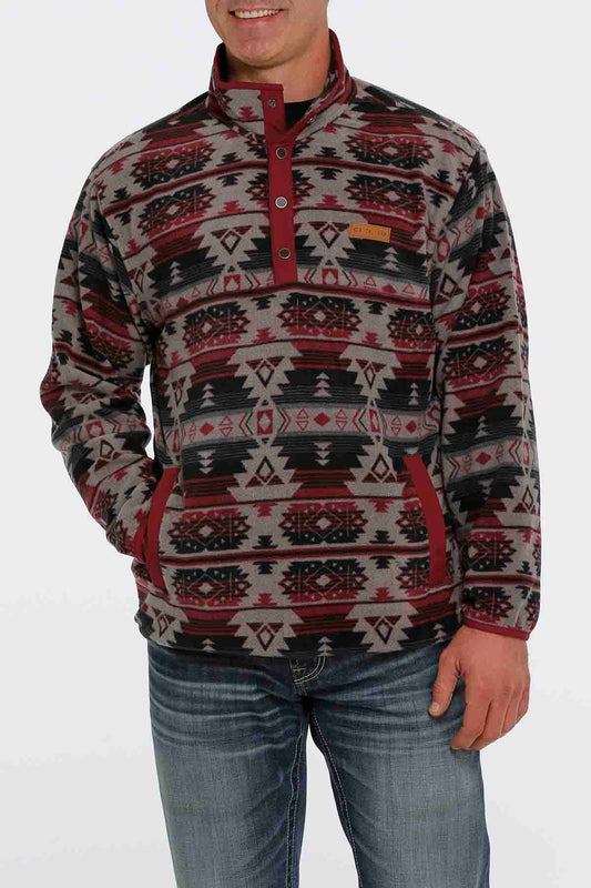 Cinch Aztec Fleece Pullover Gray