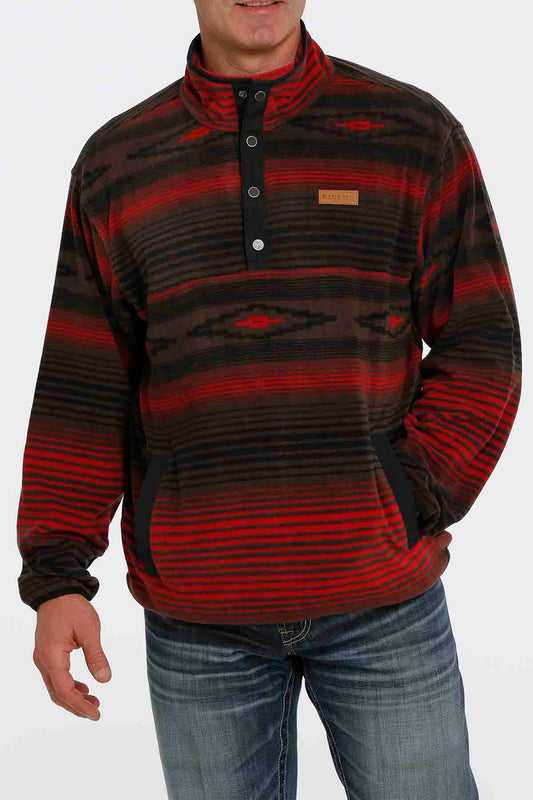 Cinch Aztec Fleece Pullover Brown