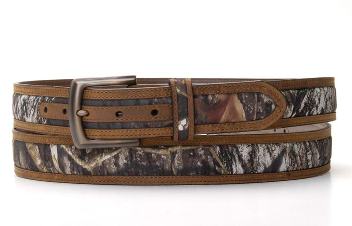 Nocona Men's Belt Mossy Oak Camo Belt with Tan Trim