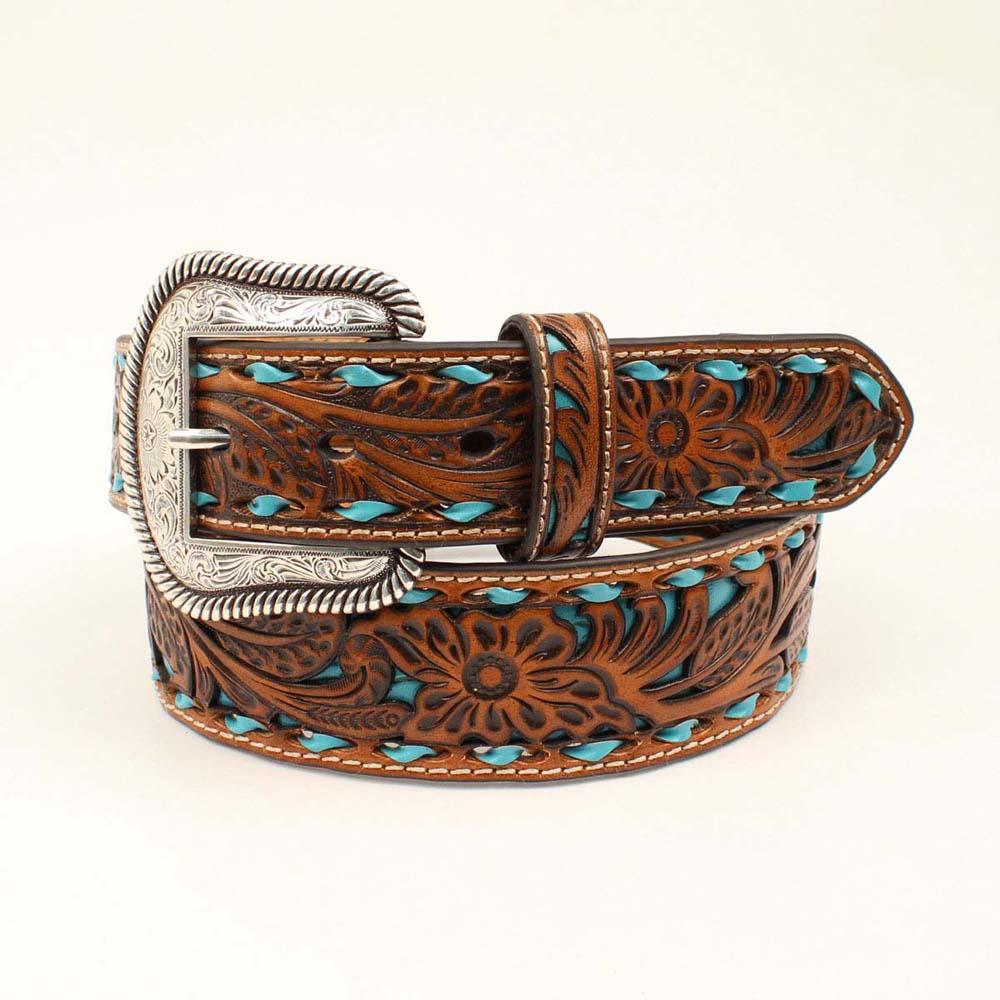 Floral Pierced Belt Turquoise