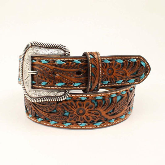 Floral Pierced Belt Turquoise