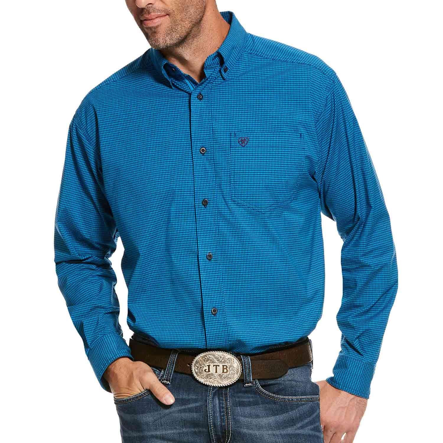 Ariat Mens Shirt LSL Blue Check