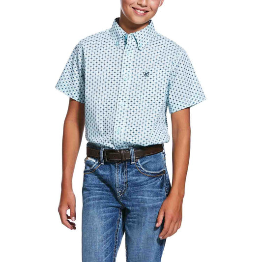 Ariat Boys Reedley Print Shirt Soothing Sea