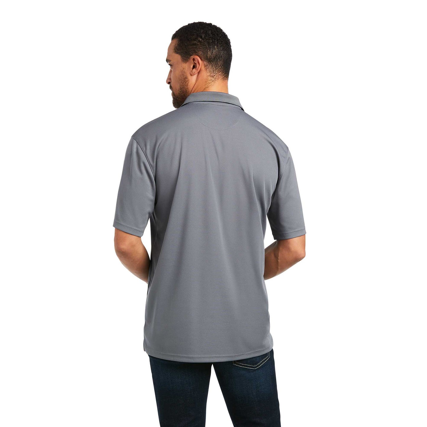 Ariat Mens Tek SSL Polo in Carbon