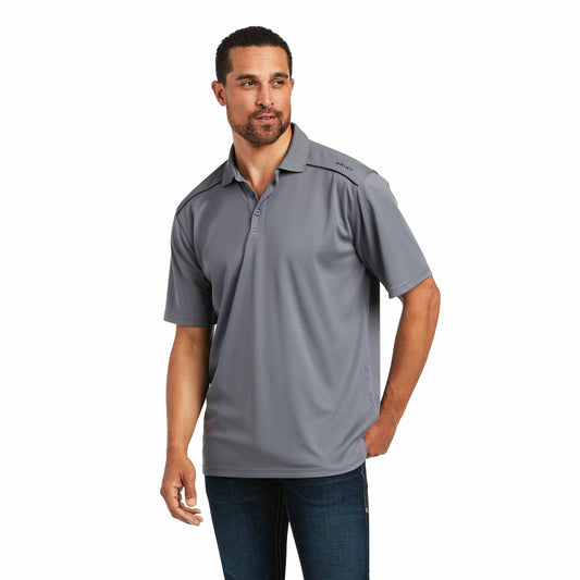 Ariat Mens Tek Short-Sleeve Polo Carbon Zero