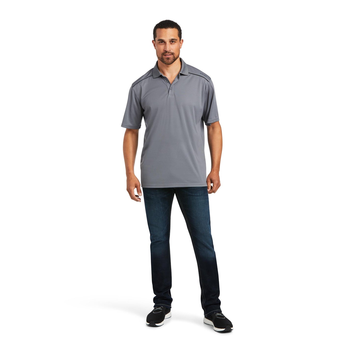 Ariat Mens Tek SSL Polo in Carbon
