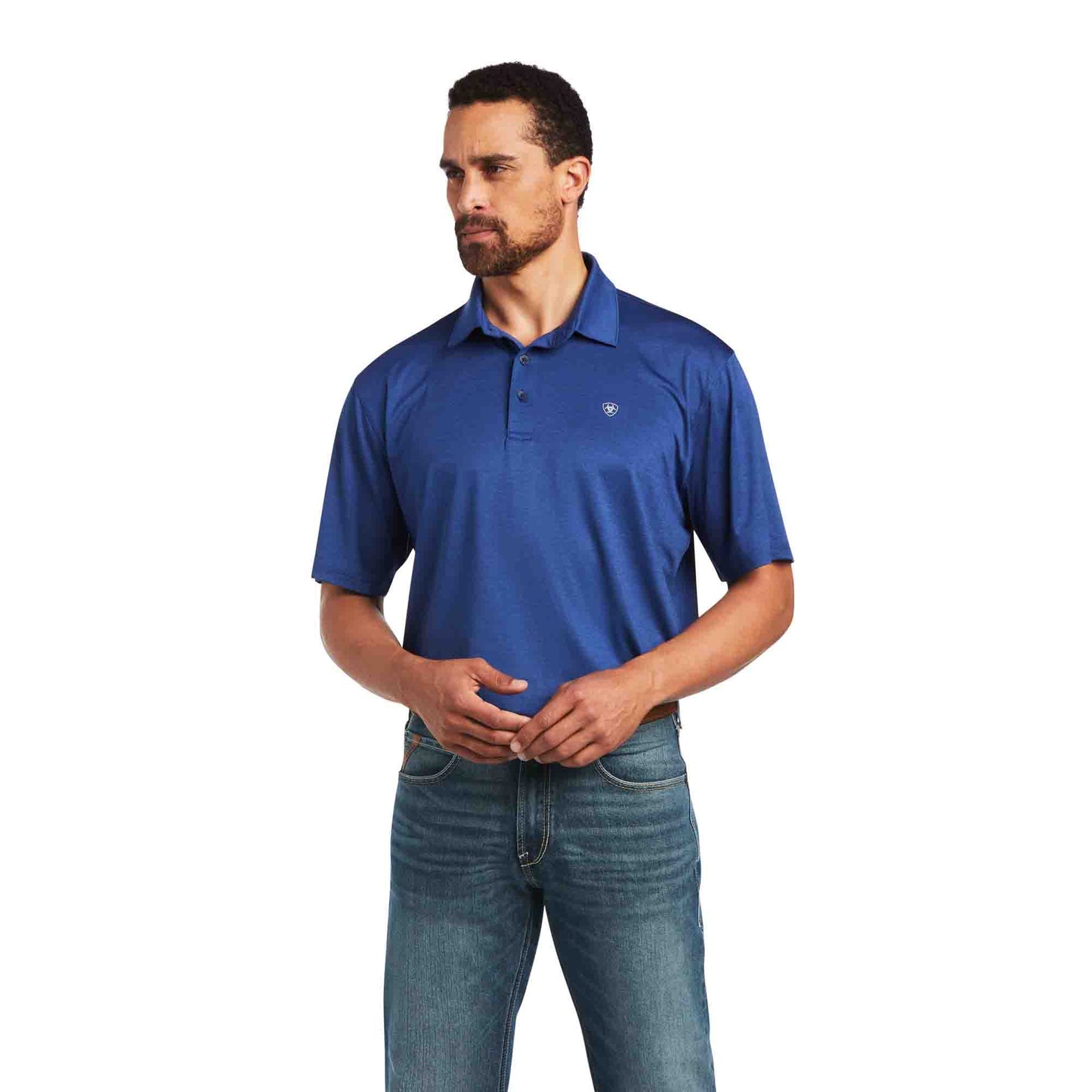 Ariat Mens Charger Polo Nc Blue