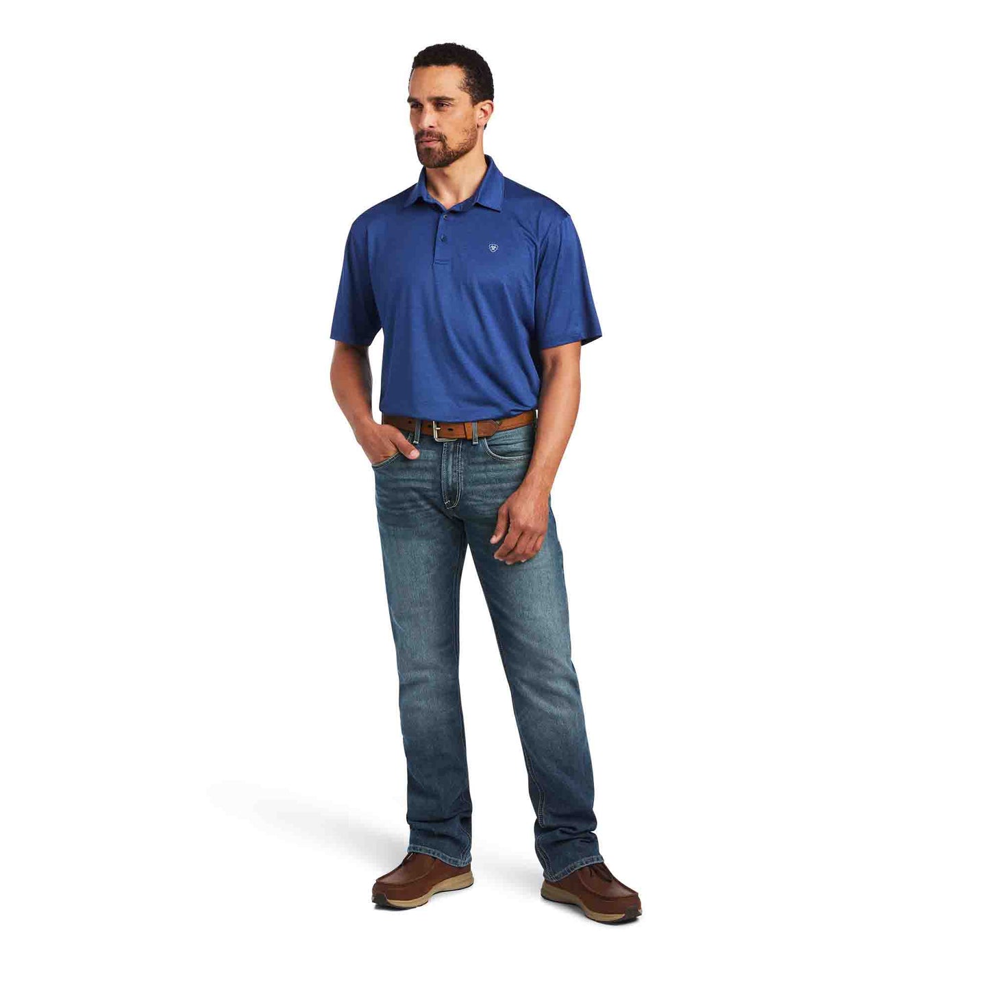 Ariat Mens Charger Polo Nocturnal Blue