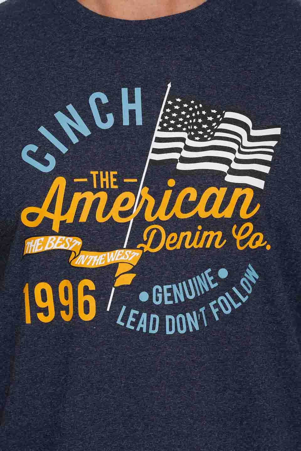 Cinch Mens TShirt Script Navy