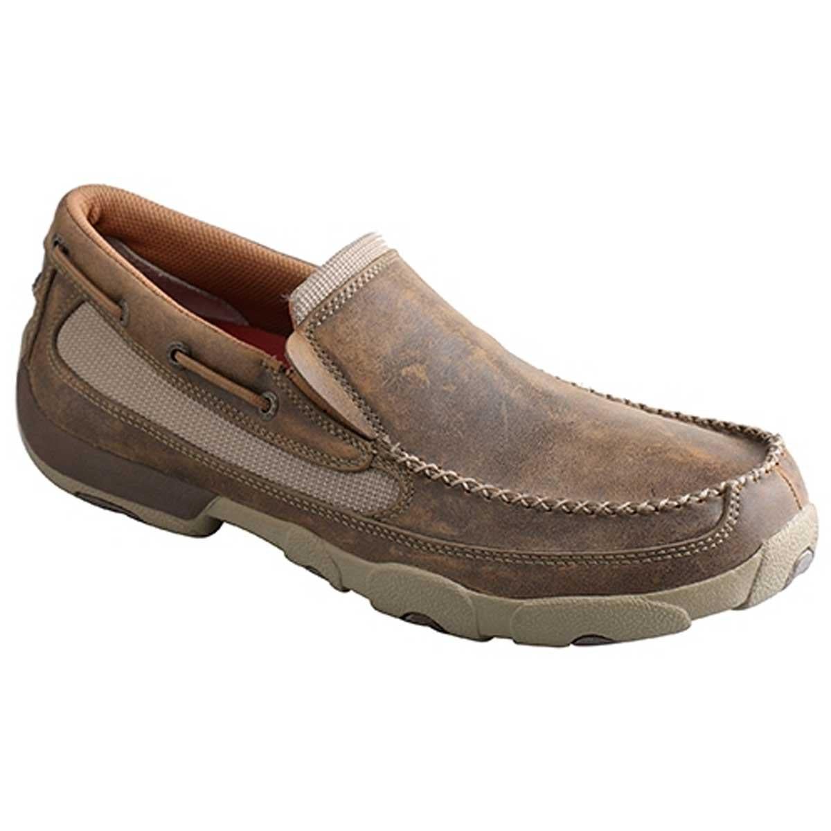 Twisted X Men's Driving Moc Slip-on Brown Bomber