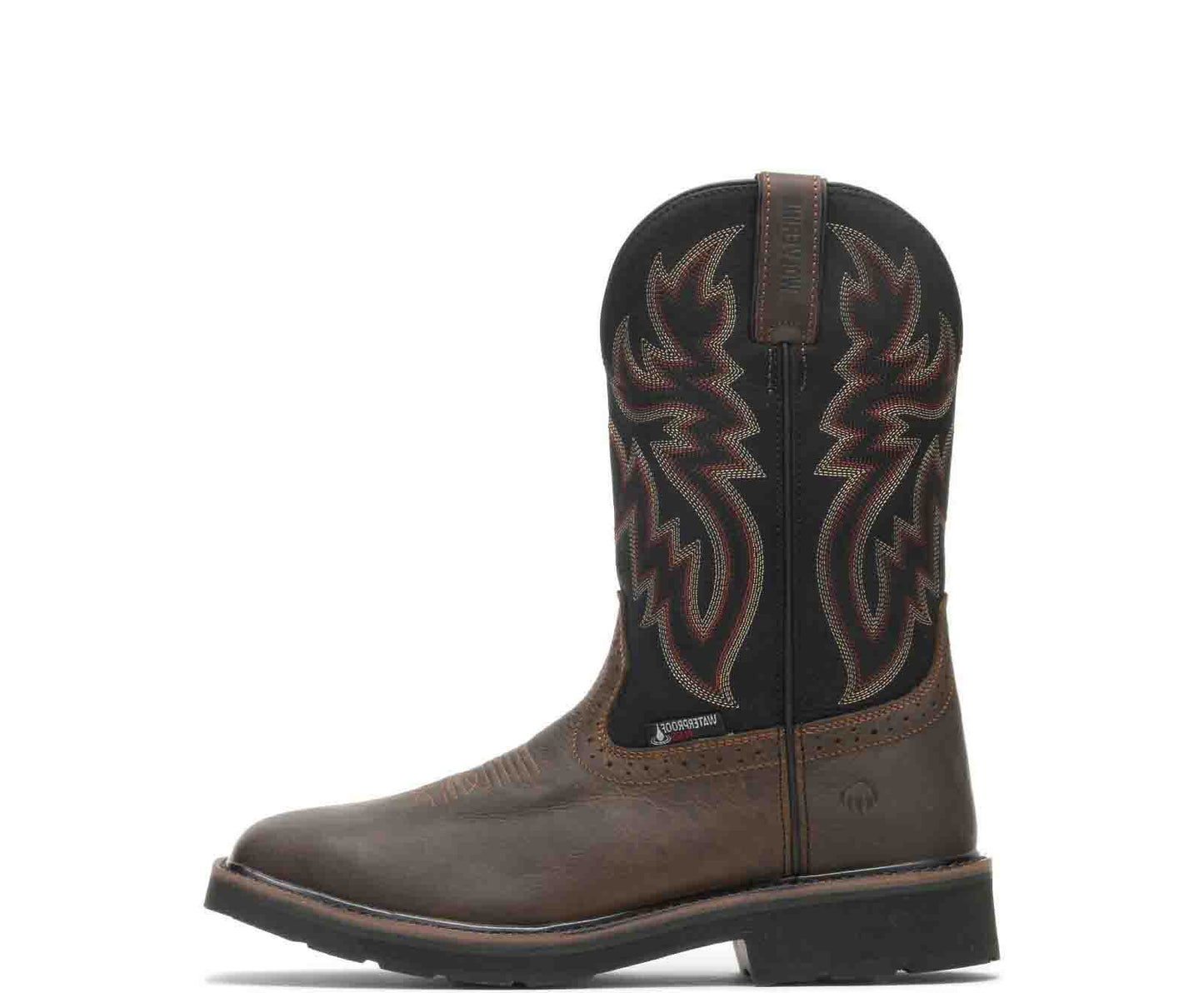 Wolverine Mens Rancher Steel Safety-Toe Work Boots Black-Brown