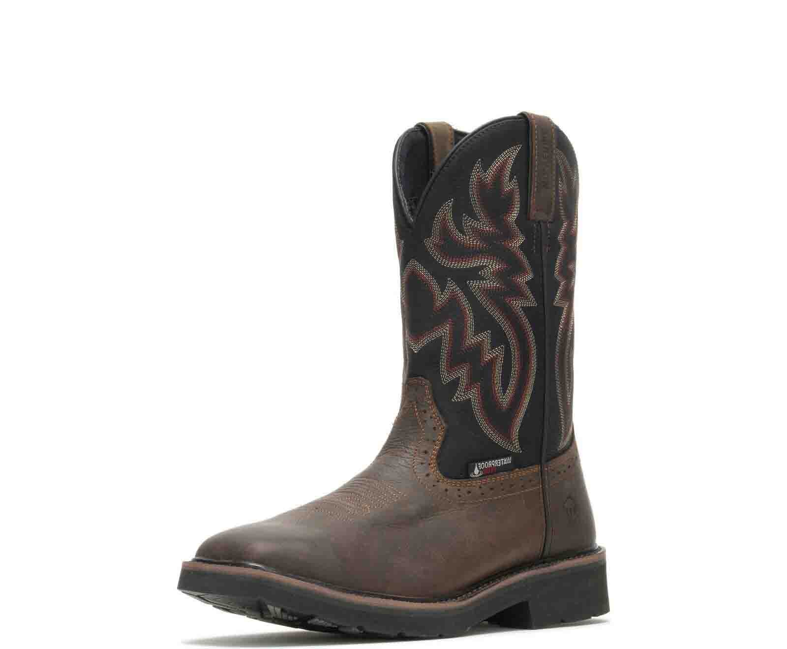 Wolverine Mens Rancher Safety Toe Work Boots Black-Brown