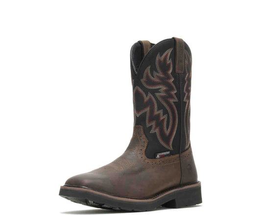 Wolverine Mens Rancher Safety Toe Work Boots Black-Brown
